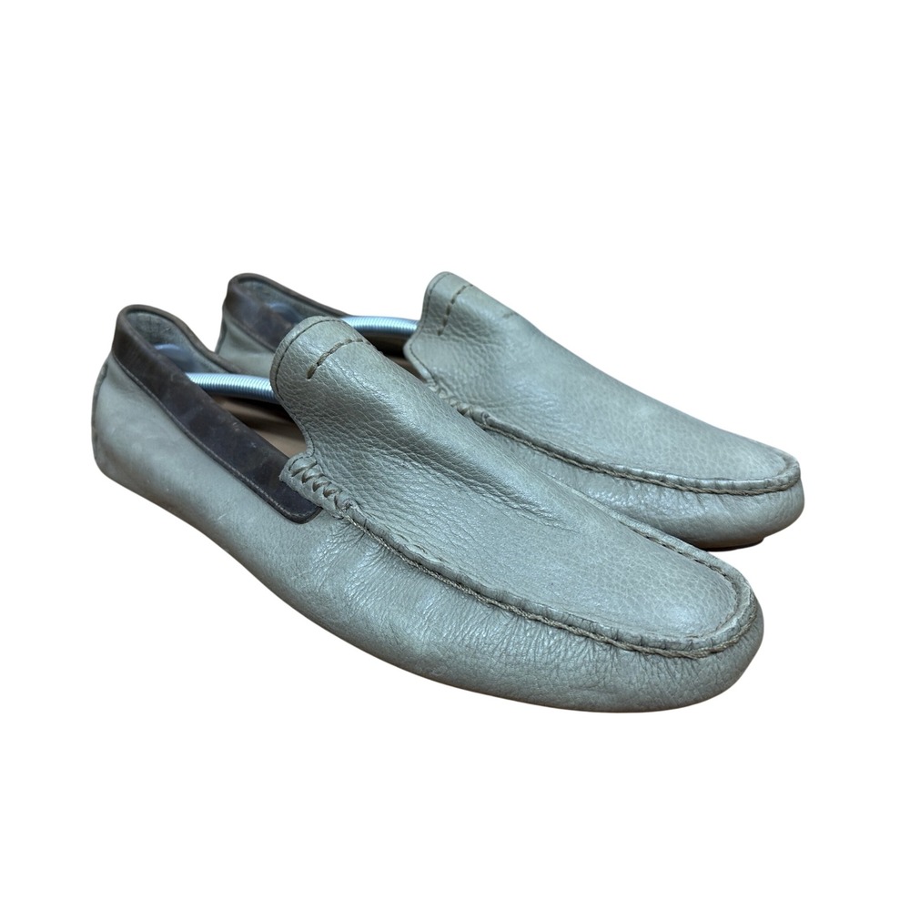 UGG Henrick Loafers Mens 12 Olive Grey Leather Driving Shoes 1094355 Slip On